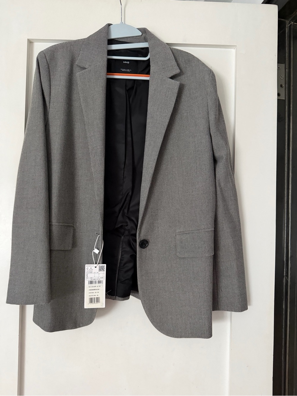 NWT Mango Houndstooth One Button Blazer - Picture 6 of 9